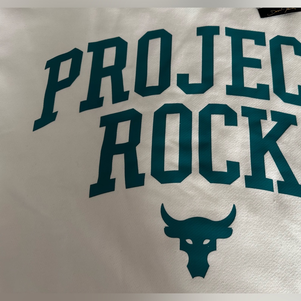 Project Rock Under Armour Heavyweight Gym Terry Sweatshirt White Men L
